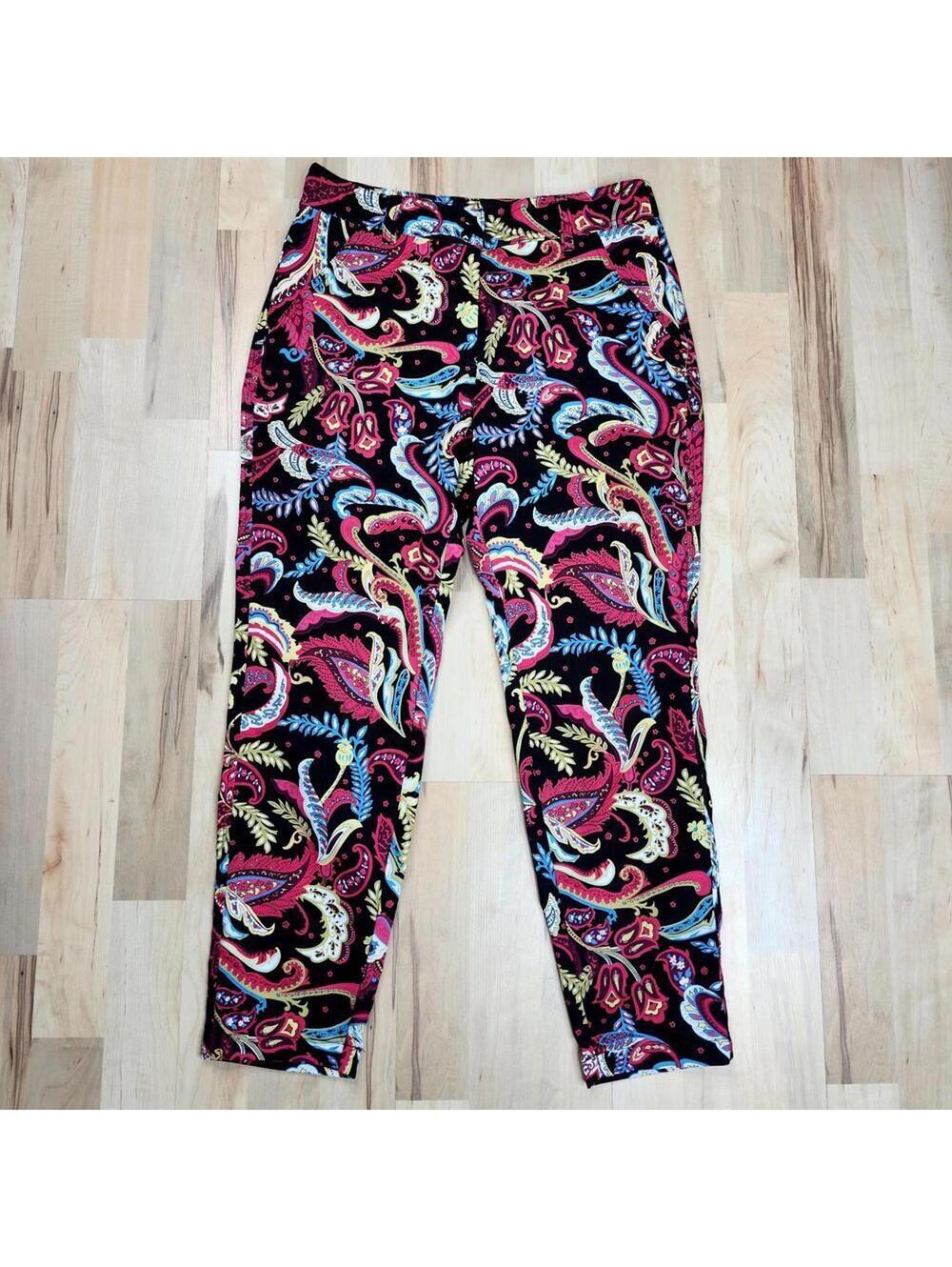 Colorful Paisley Print Women's Pants Size 4
